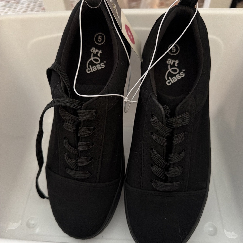 Art Class Kids Garrett Lace Up Fashion School Sneakers Black Size 5 90371003